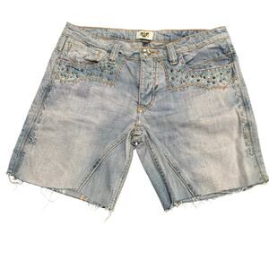 Antik Denim embellished Y2K button Fly Jean Shorts